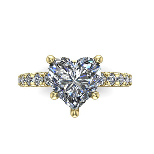 Ariana Heart Shape Classic Engagement Ring in 18K Yellow Gold