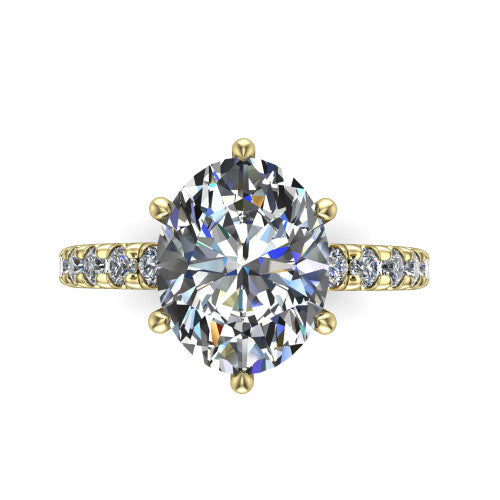 Ariana Oval Shape Classic Engagement Ring in 14K Yellow Gold