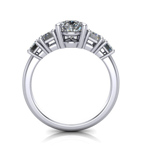 Stella Pear Shape Three Stone Engagement Ring in Platinum