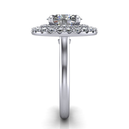 Sophie Oval Shape Halo Engagement Ring in 14K White Gold