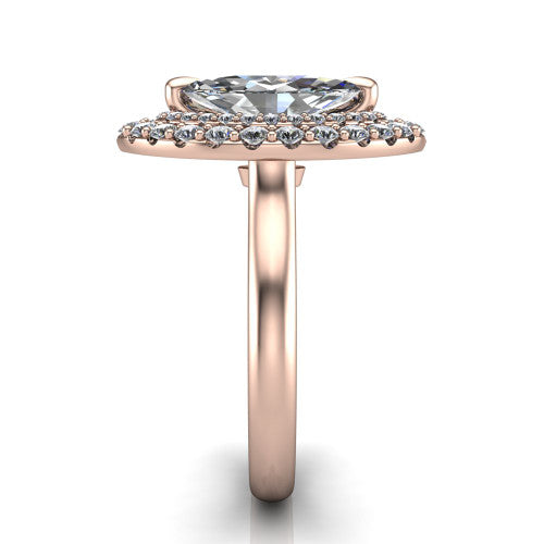 Sophie Marquise Shape Halo Engagement Ring in 14K Rose Gold