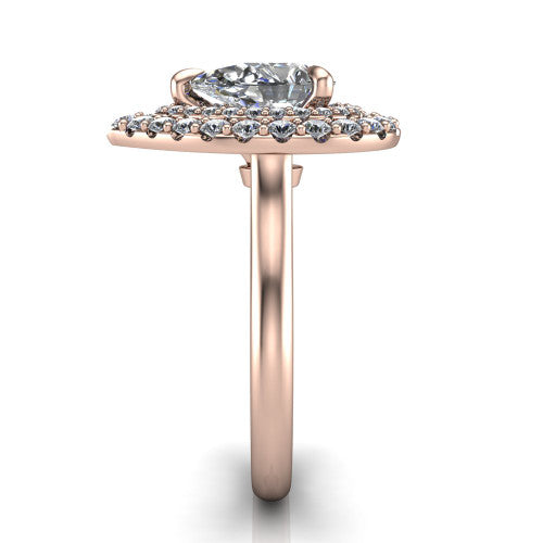Sophie Pear Shape Halo Engagement Ring in 14K Rose Gold