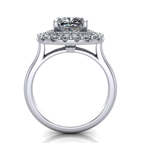 Sophie Cushion Shape Halo Engagement Ring in 18K White Gold
