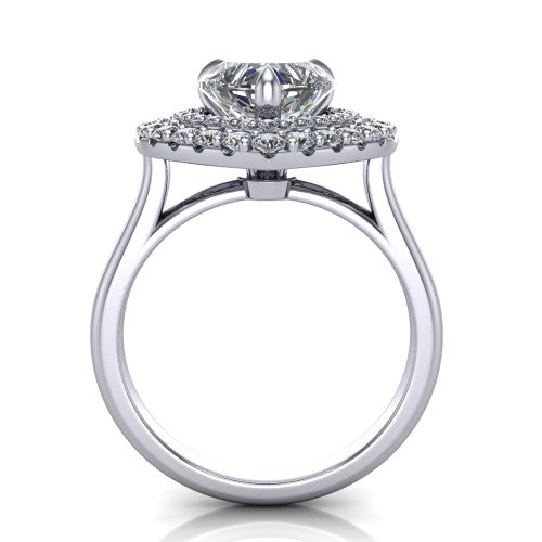 Sophie Heart Shape Halo Engagement Ring in 14K White Gold