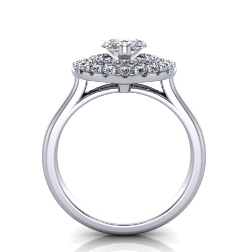 Sophie Marquise Shape Halo Engagement Ring in Platinum