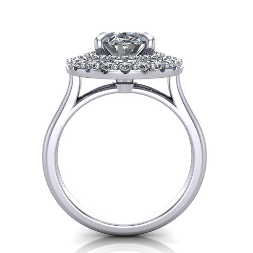 Sophie Oval Shape Halo Engagement Ring in Platinum