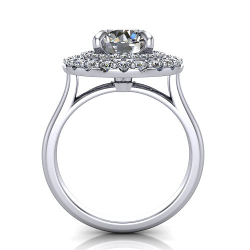 Sophie Round Shape Halo Engagement Ring in Platinum