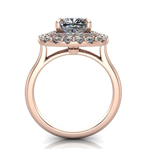 Sophie Cushion Shape Halo Engagement Ring in 14K Rose Gold