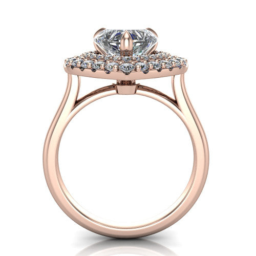 Sophie Heart Shape Halo Engagement Ring in 14K Rose Gold