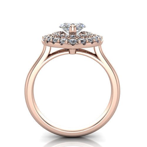 Sophie Marquise Shape Halo Engagement Ring in 14K Rose Gold