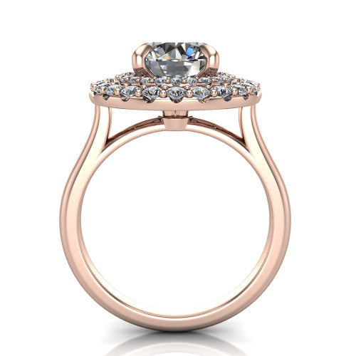 Sophie Round Shape Halo Engagement Ring in 18K Rose Gold