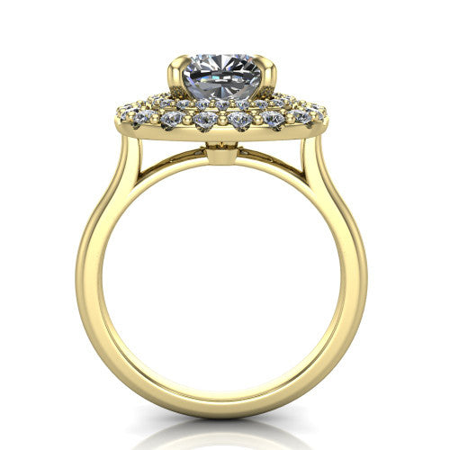 Sophie Cushion Shape Halo Engagement Ring in 14K Yellow Gold