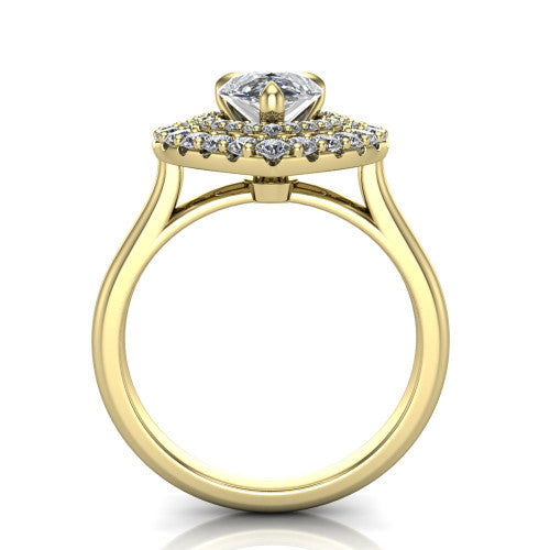 Sophie Pear Shape Halo Engagement Ring in 18K Yellow Gold