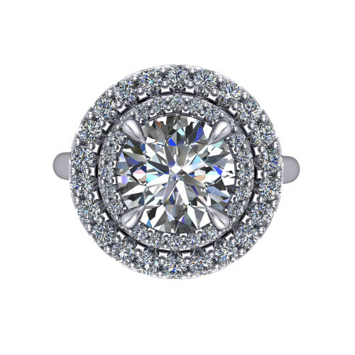 Sophie Round Shape Halo Engagement Ring in 14K White Gold