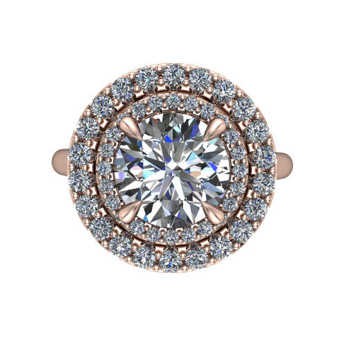 Sophie Round Shape Halo Engagement Ring in 18K Rose Gold