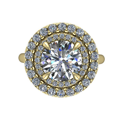 Sophie Round Shape Halo Engagement Ring in 14K Yellow Gold