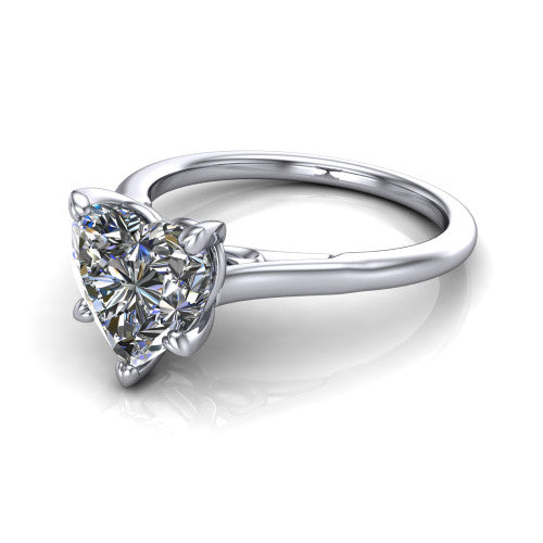 Cora Heart Shape Classic Engagement Ring in Platinum
