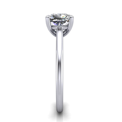 Cora Cushion Shape Classic Engagement Ring in 18K White Gold