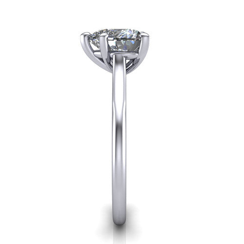 Cora Heart Shape Classic Engagement Ring in 18K White Gold