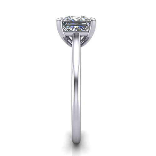 Cora Princess Shape Classic Engagement Ring in 14K White Gold