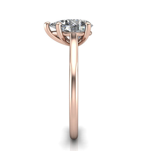 Cora Pear Shape Classic Engagement Ring in 14K Rose Gold