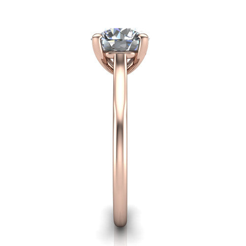 Cora Round Shape Classic Engagement Ring in 18K Rose Gold