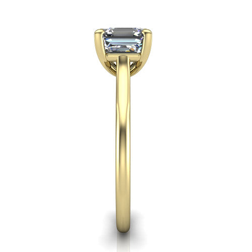 Cora Square Emerald Shape Classic Engagement Ring in 18K Yellow Gold