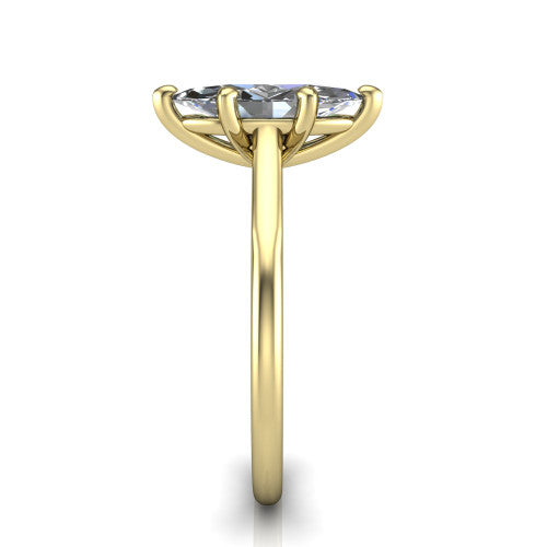 Cora Marquise Shape Classic Engagement Ring in 14K Yellow Gold