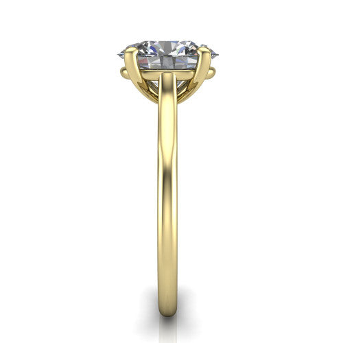 Cora Oval Shape Classic Engagement Ring in 18K Yellow Gold
