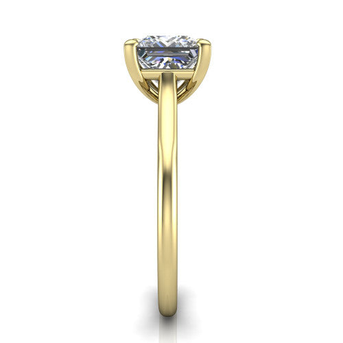 Cora Princess Shape Classic Engagement Ring in 18K Yellow Gold