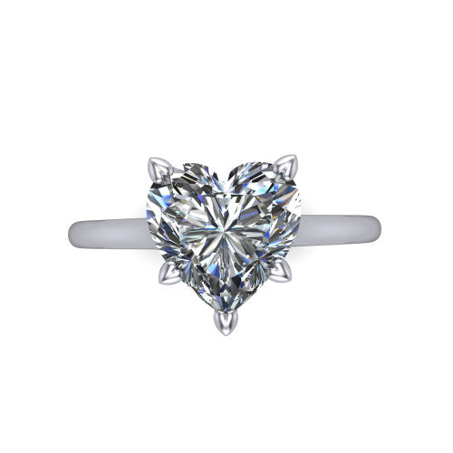 Cora Heart Shape Classic Engagement Ring in Platinum