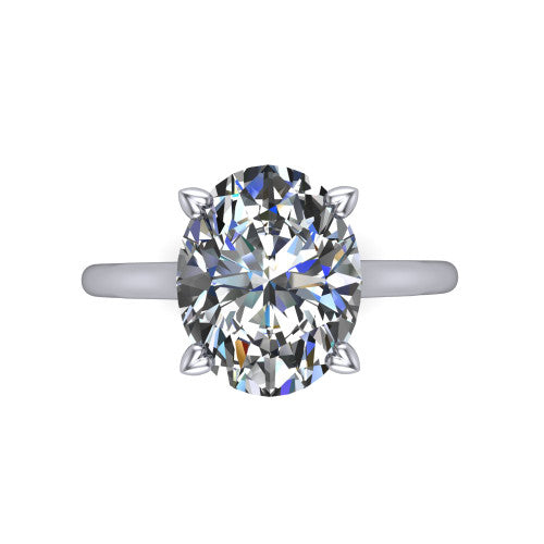 Cora Oval Shape Classic Engagement Ring in Platinum