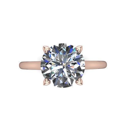 Cora Round Shape Classic Engagement Ring in 18K Rose Gold