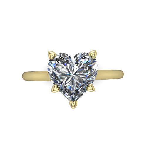 Cora Heart Shape Classic Engagement Ring in 18K Yellow Gold