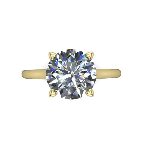 Cora Round Shape Classic Engagement Ring in 14K Yellow Gold