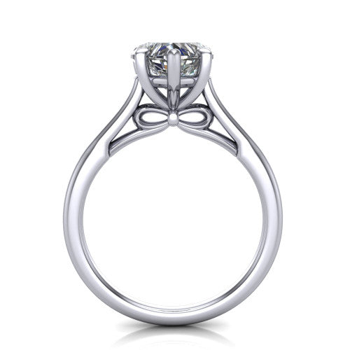 Cora Heart Shape Classic Engagement Ring in Platinum