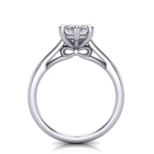Cora Marquise Shape Classic Engagement Ring in 14K White Gold