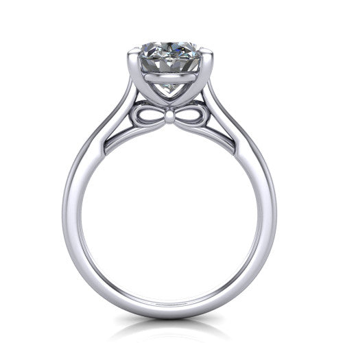 Cora Oval Shape Classic Engagement Ring in 14K White Gold