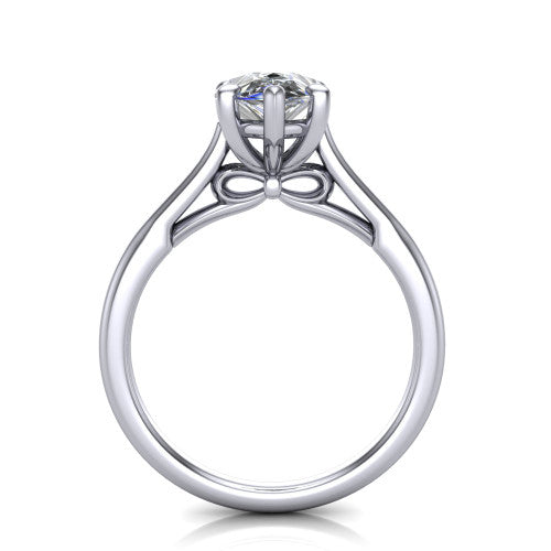 Cora Pear Shape Classic Engagement Ring in 18K White Gold