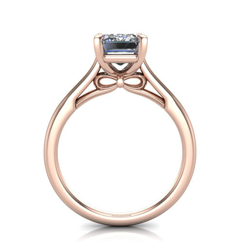 Cora Emerald Shape Classic Engagement Ring in 14K Rose Gold
