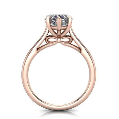 Cora Heart Shape Classic Engagement Ring in 14K Rose Gold