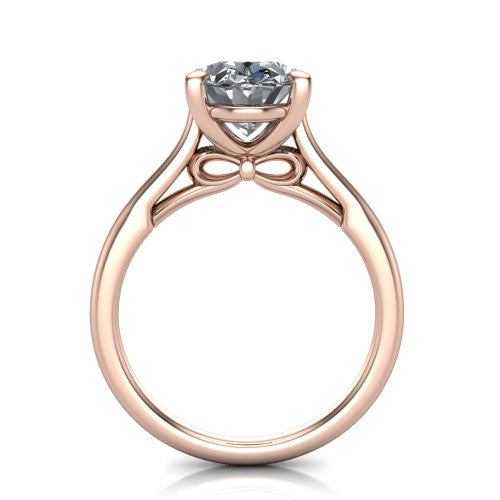 Cora Oval Shape Classic Engagement Ring in 14K Rose Gold