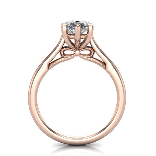 Cora Pear Shape Classic Engagement Ring in 14K Rose Gold