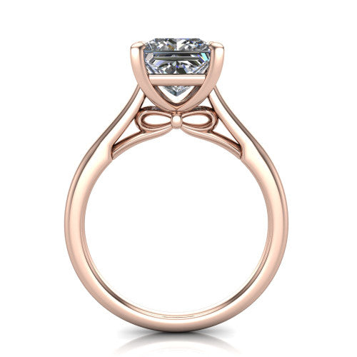 Cora Princess Shape Classic Engagement Ring in 14K Rose Gold