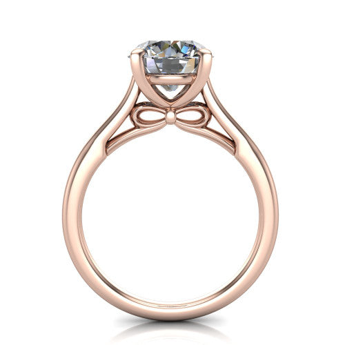 Cora Round Shape Classic Engagement Ring in 14K Rose Gold