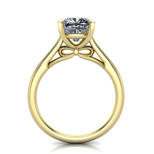Cora Cushion Shape Classic Engagement Ring in 14K Yellow Gold