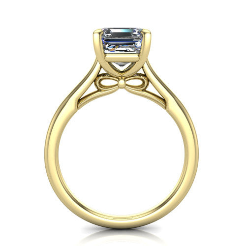 Cora Square Emerald Shape Classic Engagement Ring in 14K Yellow Gold