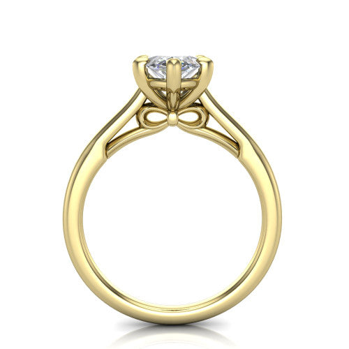 Cora Marquise Shape Classic Engagement Ring in 14K Yellow Gold
