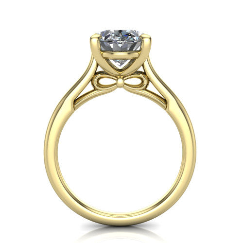 Cora Oval Shape Classic Engagement Ring in 14K Yellow Gold