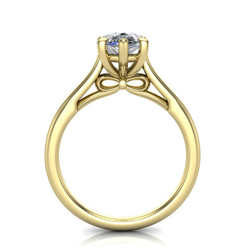 Cora Pear Shape Classic Engagement Ring in 14K Yellow Gold